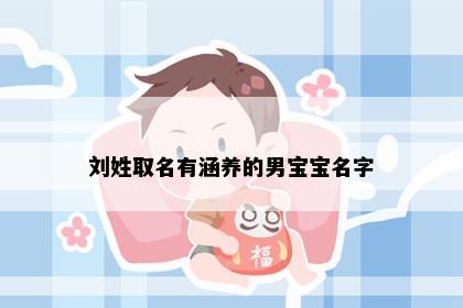 刘姓取名有涵养的男宝宝名字